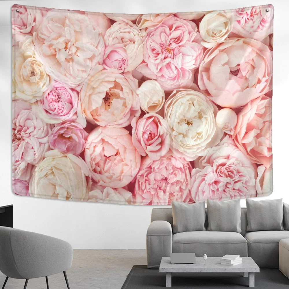 Flower Plant Tapestry Wall Hanging Bohemian Hippie Tapiz Aesthetics Room Bedroom Art Background Home Decor