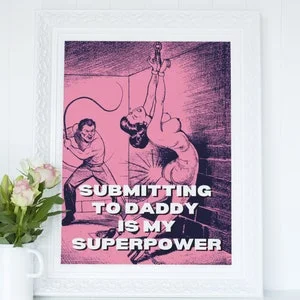 pornhint Pornhint Master Slave  Art Print, Vintage Fetish Erotic BDSM Art