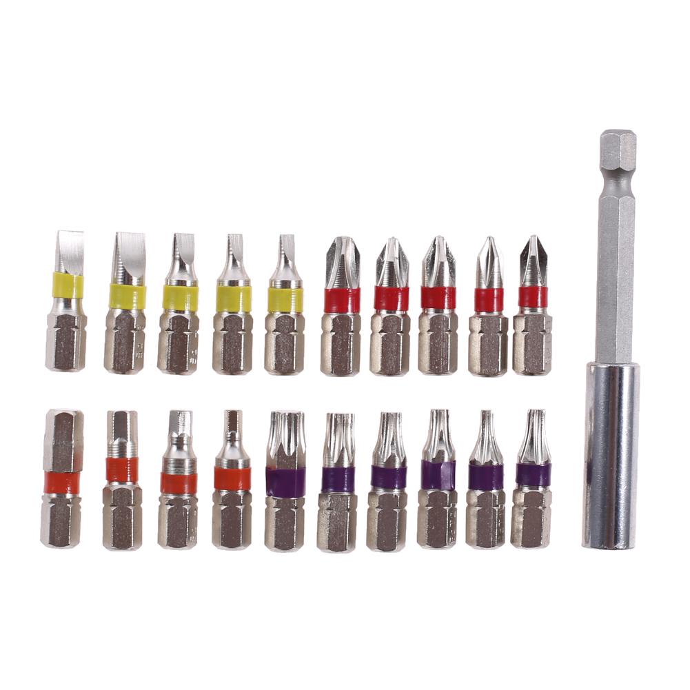 

20pcs 25mm Screwdriver Bit Set Kit 1/4in Hex Shank CRV Slotted Torx Hexagon, 501 Original
