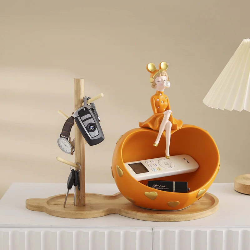 Athvotar Solid Wood Jewelry Display Rack Living Room Desktop Key Hanging Rack Gourd Tray Storage Shelf