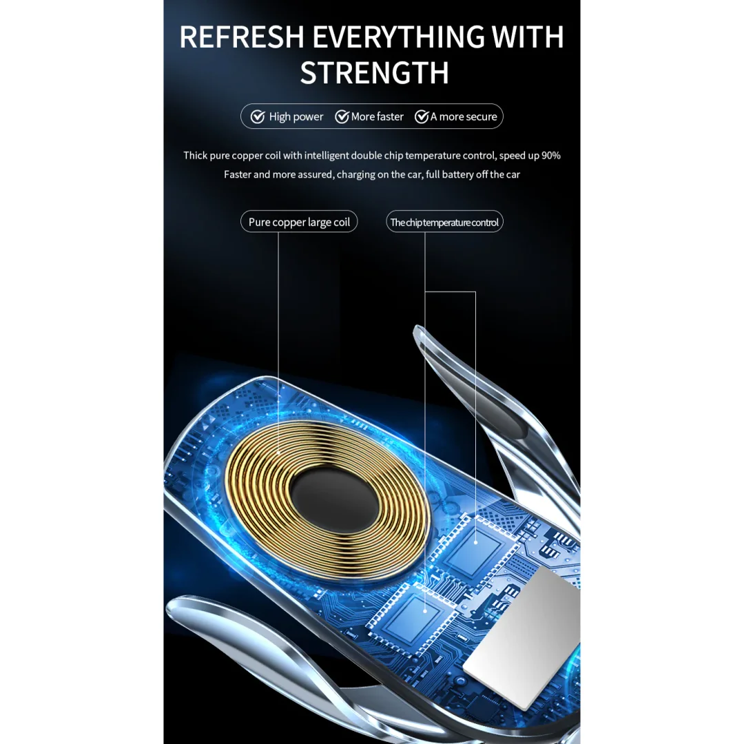 Vehicle Wireless Charger Auto Sensing Mobile Phone Holder