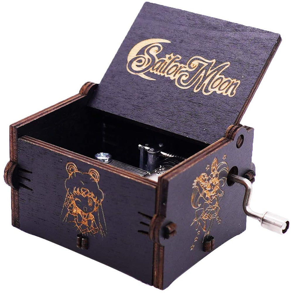 Hand Cranked Wooden Engraved Music Box Kids Birthday Christmas Gifts gbfke