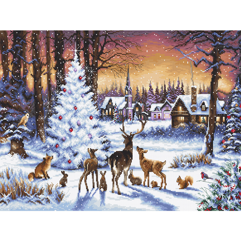 

Animals in Winter - 11CT Stamped Cross Stitch - 50*40CM, 501 Original