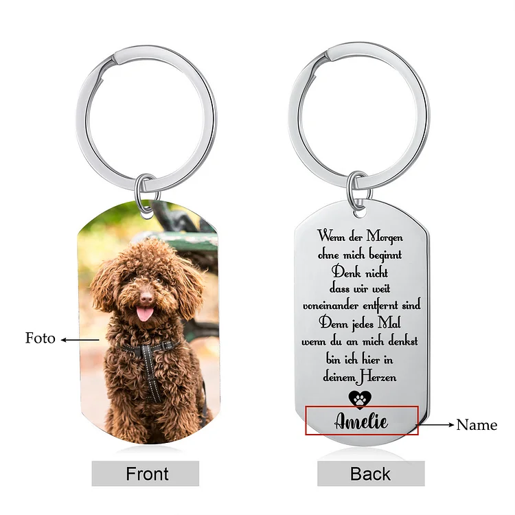 Personalisierter Schlüsselanhänger von deinem Haustier mit