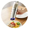  Electric Gravity Pepper Grinder Automatic Salt and Pepper Mill Grinder Adjustable Coarseness Battery Powered Blue Led Light One Hand Operation