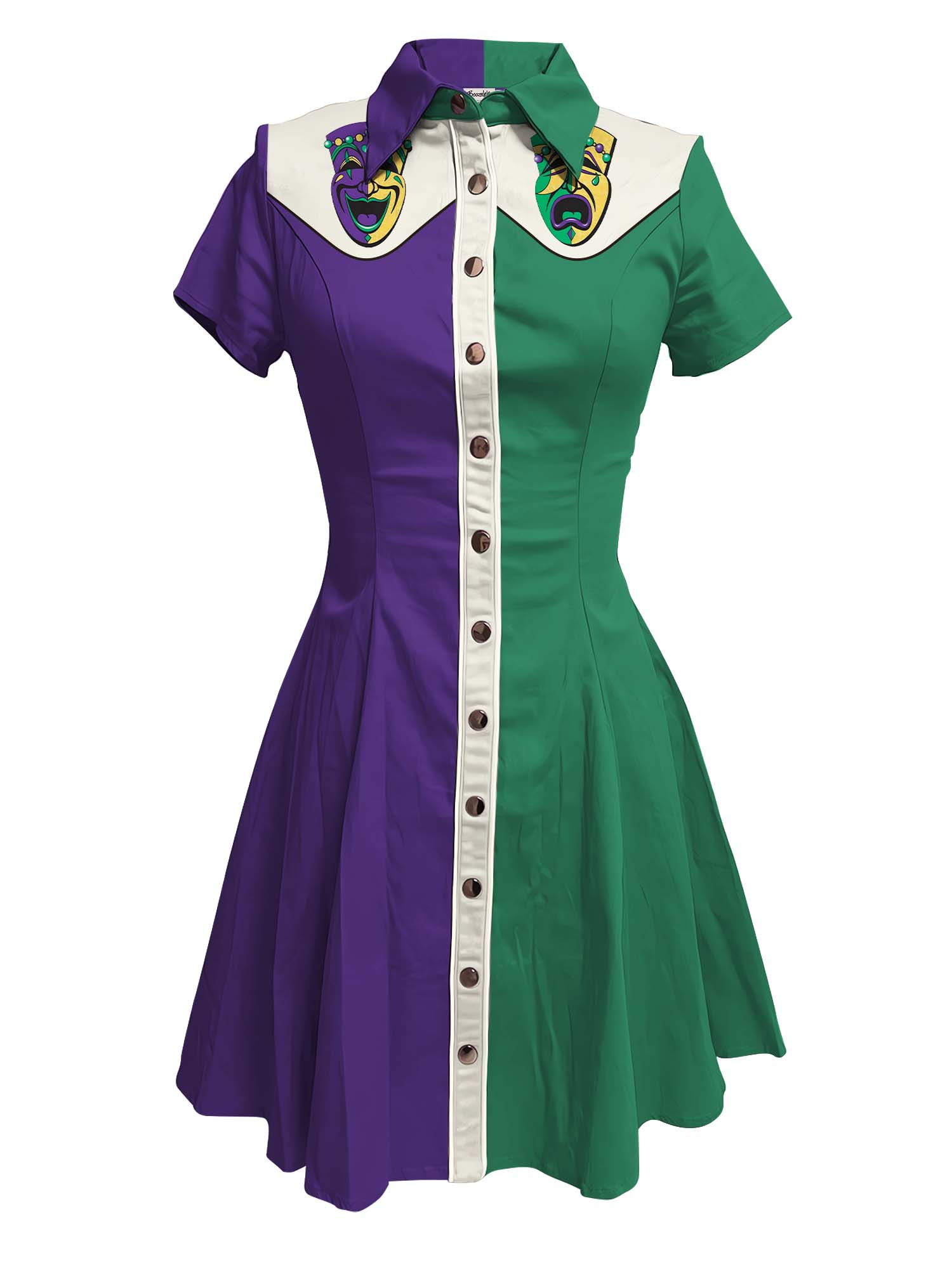 Mardi Gras Mask - 100% Cotton Dress