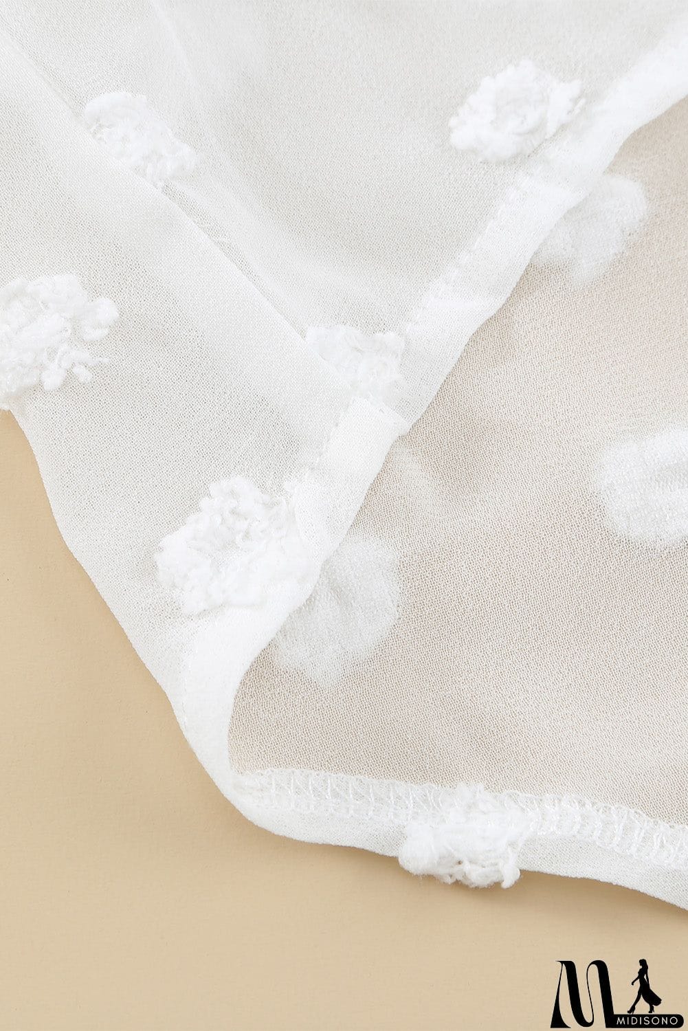 MidiSono - Swiss Dot Bubble Sleeve Blouse