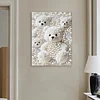 DIY Pearl Painting White Bear for Home Decor with Frame(30x40cm)