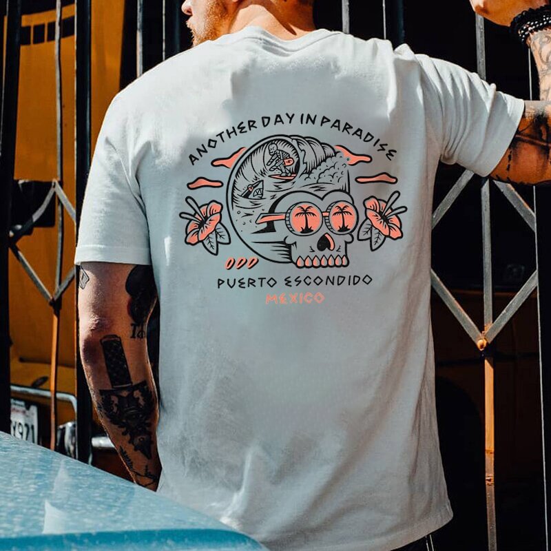 Another Day In Paradise Printed Casual Men's T-shirt - Krazyskull