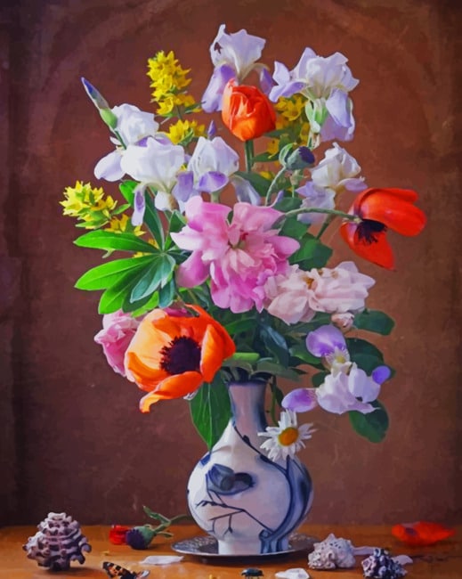

Seashell And Flowers – Paint By Numbers - 40*50CM, 501 Original