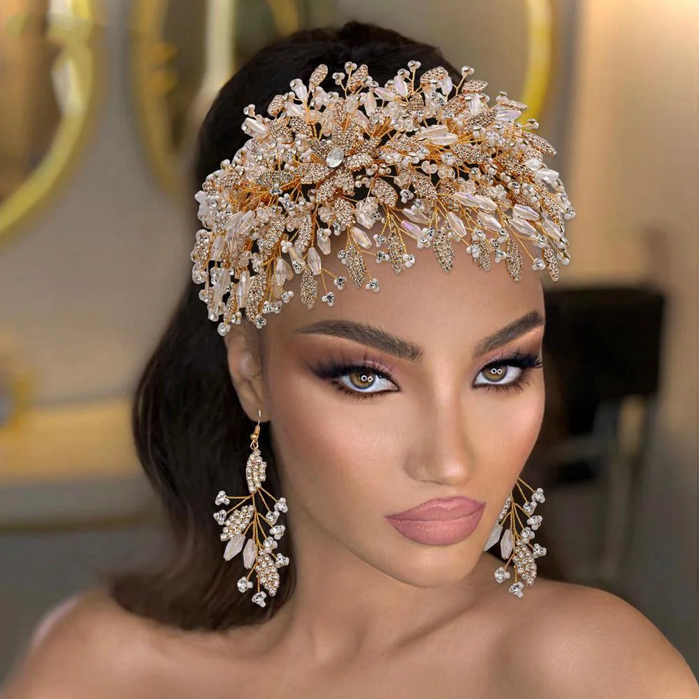Crowns Crystal Bridal Hair Band-VESSFUL
