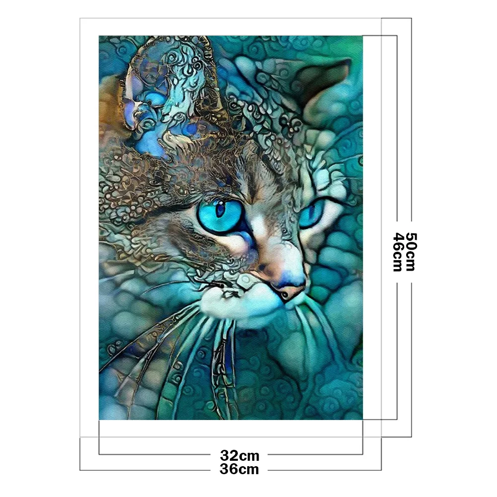 11CT Full Stamped Cross Stitch - Cat(Canvas|36*50CM)