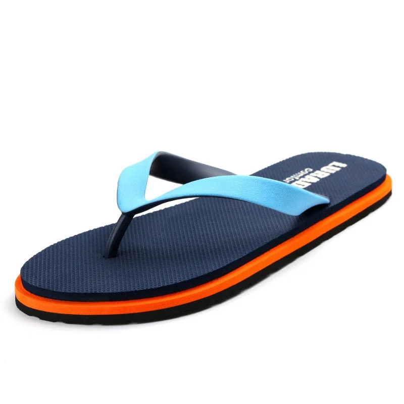 New Style Men Slippers Summer Comfortable Non Slip Personality Slippers Men Fashion Popular Casual Solid Colors Flat Flip Flops