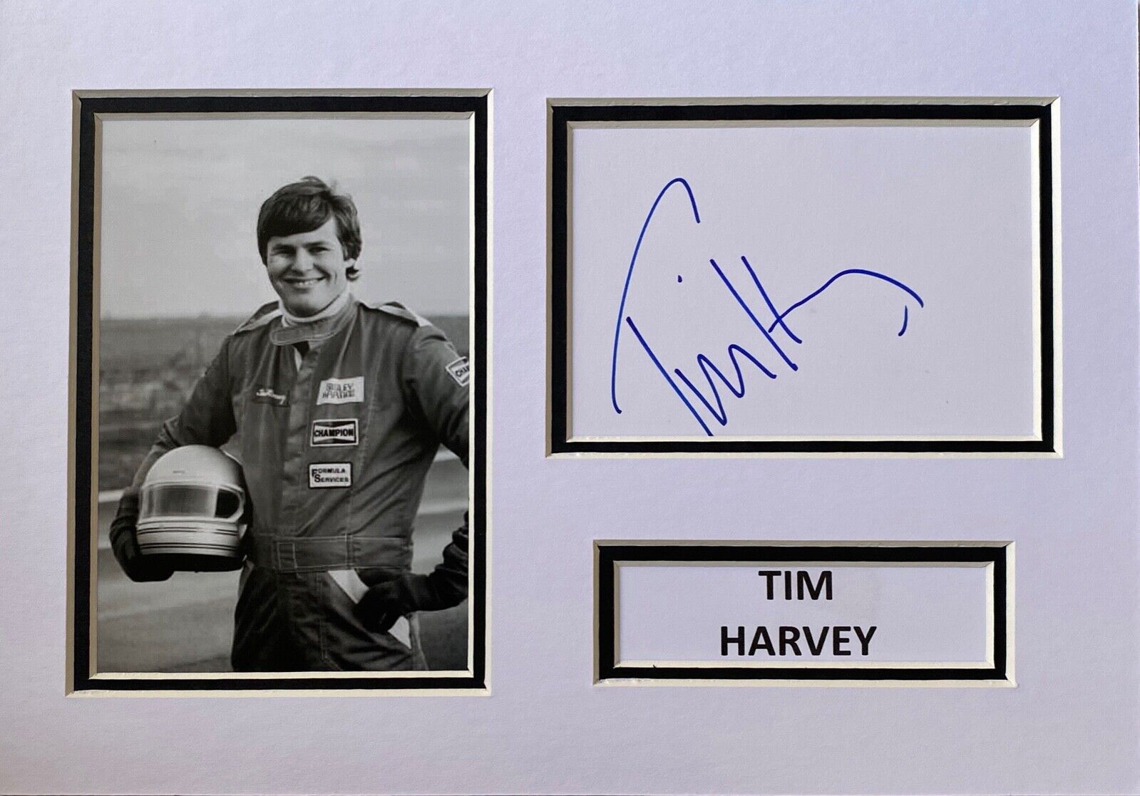 TIM HARVEY SIGNED A4 Photo Poster painting MOUNT DISPLAY TOURING CARS AUTOGRAPH RACING