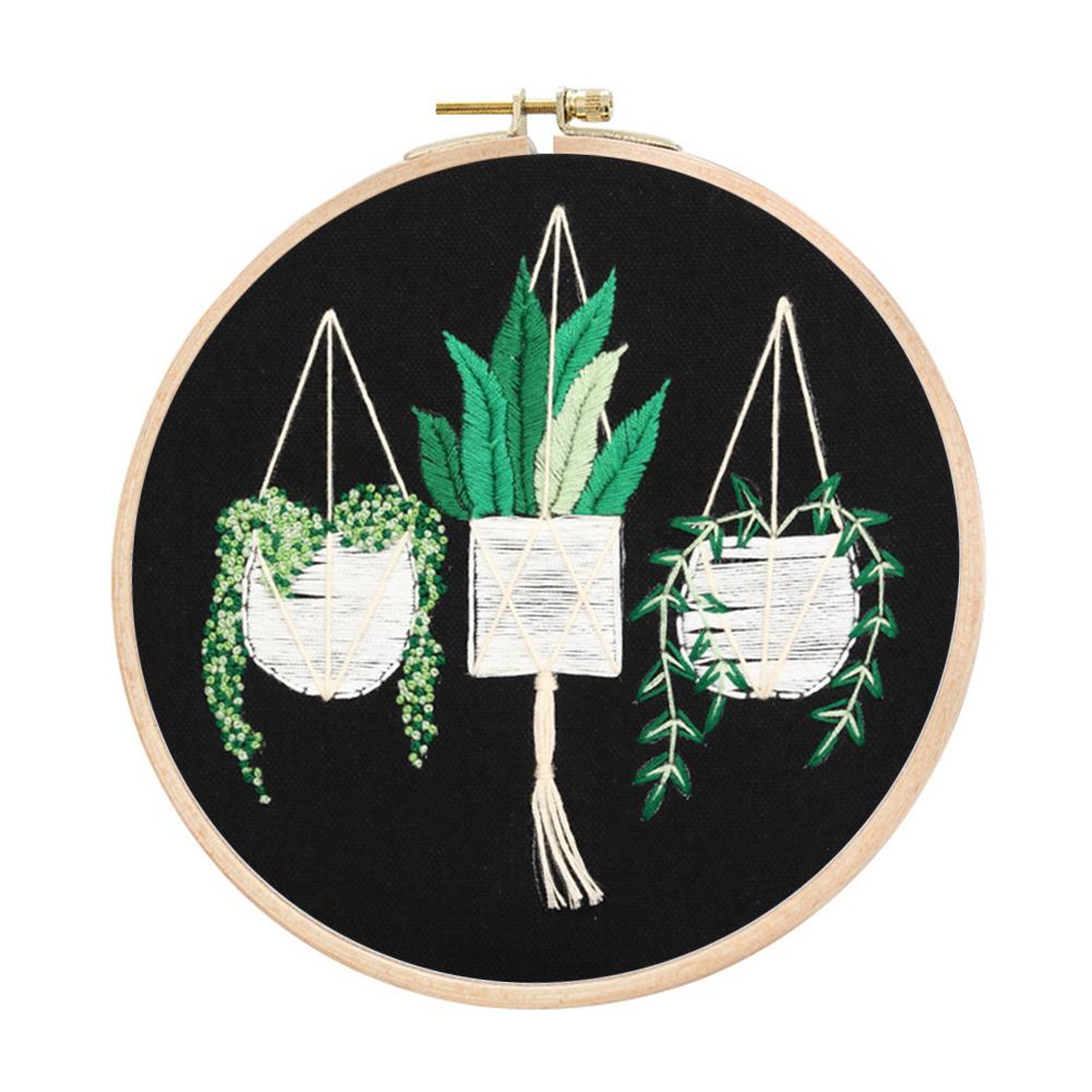

30*30CM Cross Stitch-Hanging Plants, 501 Original