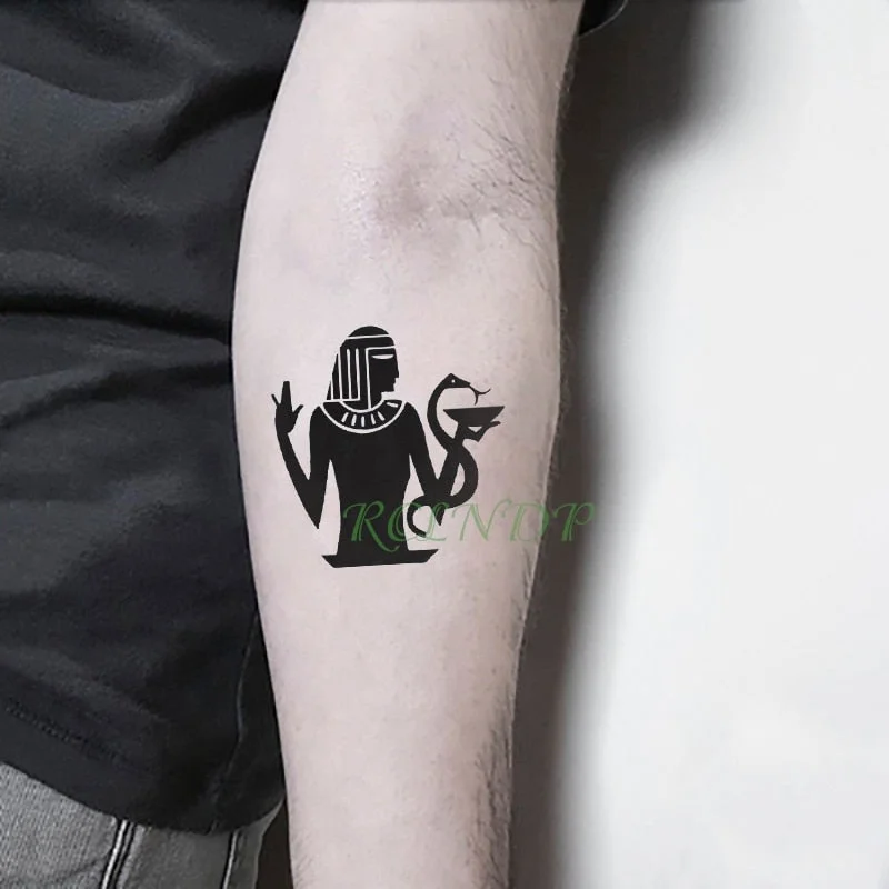 Waterproof Temporary Tattoo sticker protector of Ancient Egypt Greece Egyptian totem Anubis tatto flash tatoo fake tattoos 7