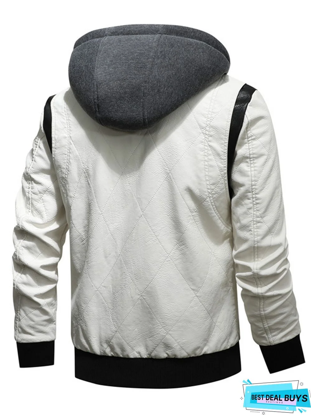 Men's Pu Leather Casual Stand Collar Coat