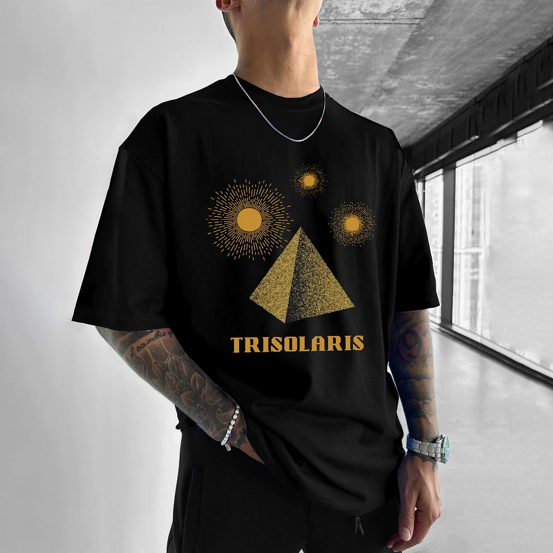 Outletsltd Oversized Trisolaris Home World Printed T-shirt