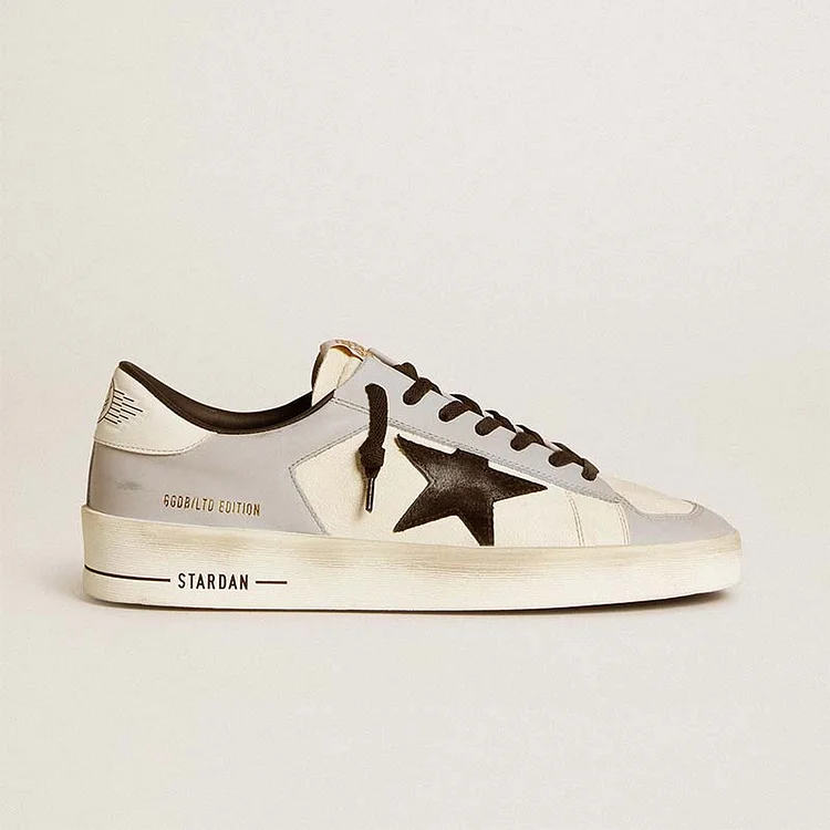 Golden Goose Stardan LTD de hombre en napa y piel con estrella de ante y refuerzo del talón de piel