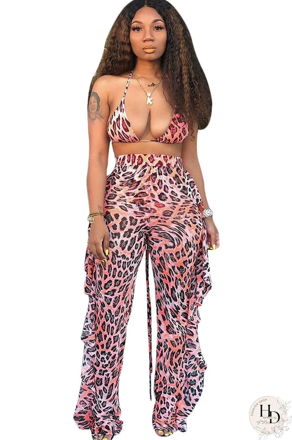 Army Green Sexy Fashion Stringy selvedge Print Tie Dye Patchwork Loose Sleeveless