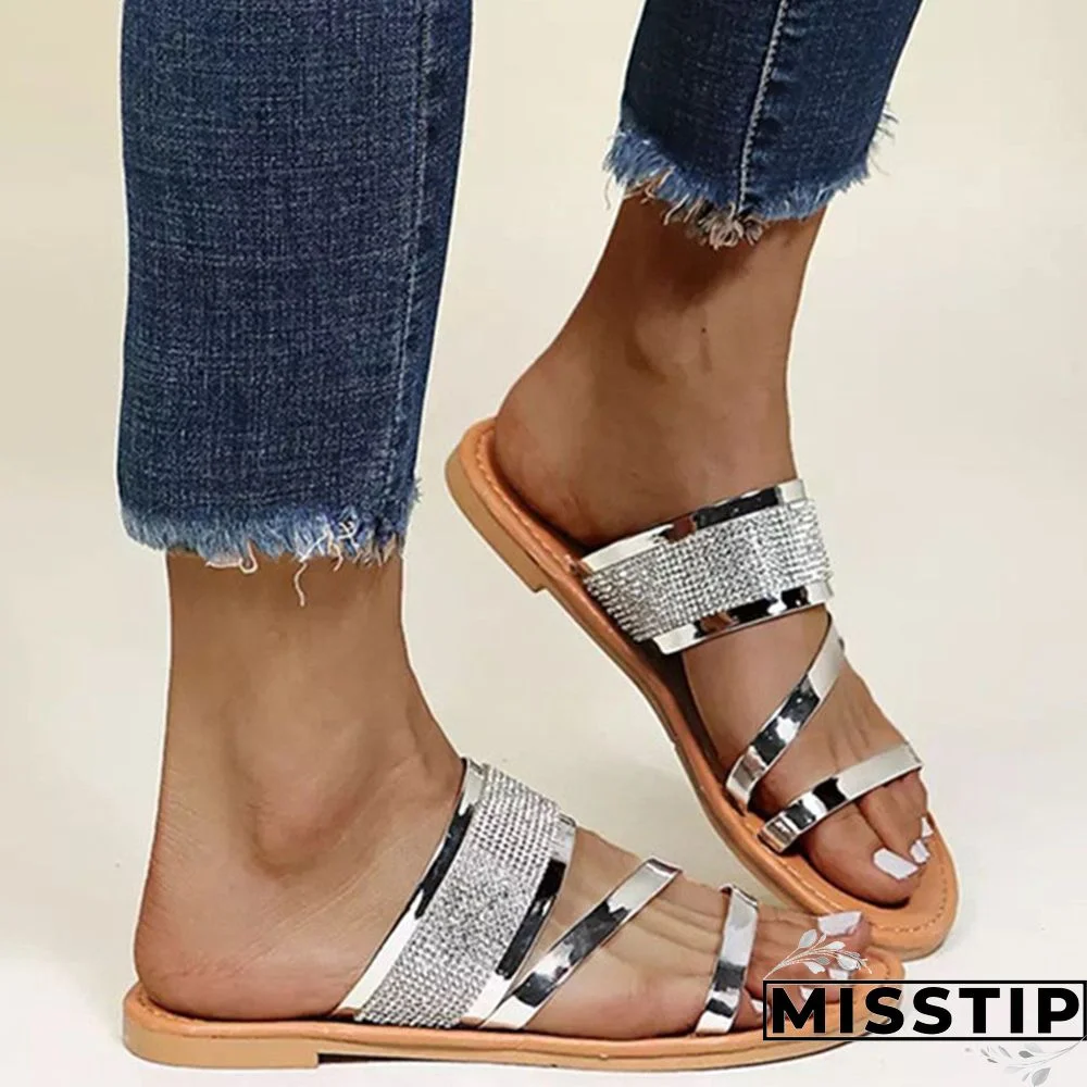 Gold Fashion Casual Patchwork Rhinestone Round Comfortable Out Door Shoes