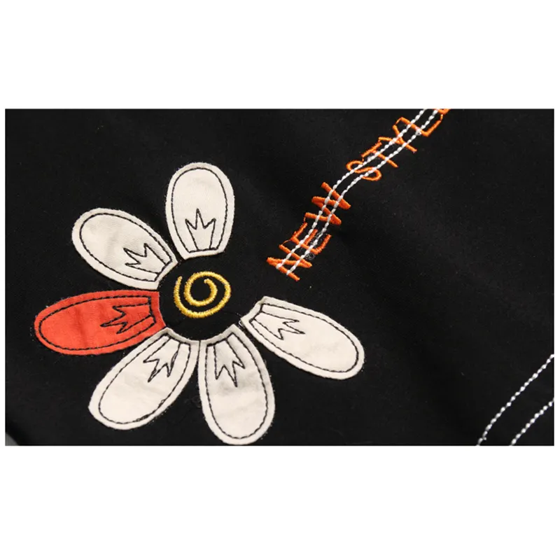 Floral Letter Embroidery Long Sleeve Shirt Women Spring Autumn T-Shirts Loose Clothes