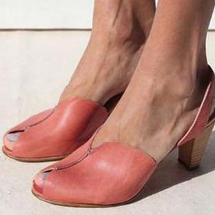 GOOSHOE High Heeled Chunky Open Toe Sandals