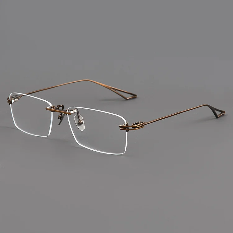 Ultra-light Rimless Diamond Pure Titanium Glasses Frames Men Classical Vintage Square Flat Eyeglasses Women  Eyewear