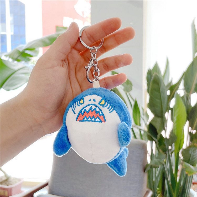 Cartoon Fierce Shark Plushies Keychain