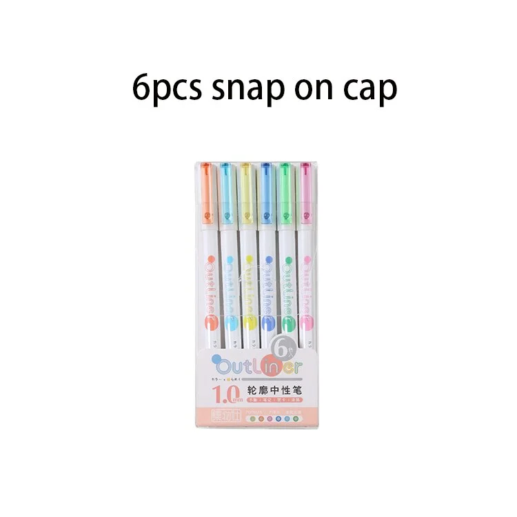 6Pcs/12Pcs Gel Pens Multi-function 1.0mm Bullet Point Glitter Pens for Journaling Doodling Outlining Marking Stationery Supplies