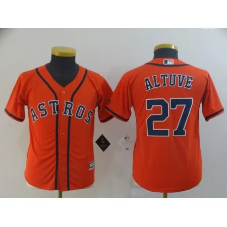 Youth Houston Astros #27 Jose Altuve Orange Cool Base Player Stitched MLB Jersey
