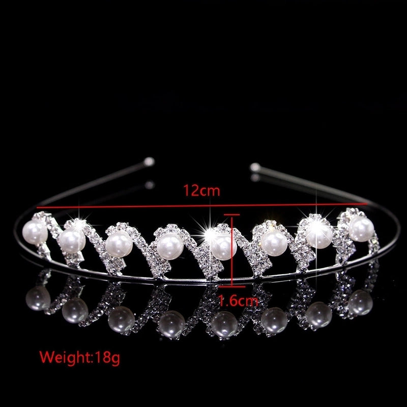 Women’s Elegant Glam Bridal Crown Metal Plating Inlay Artificial Pearls Rhinestones Crown