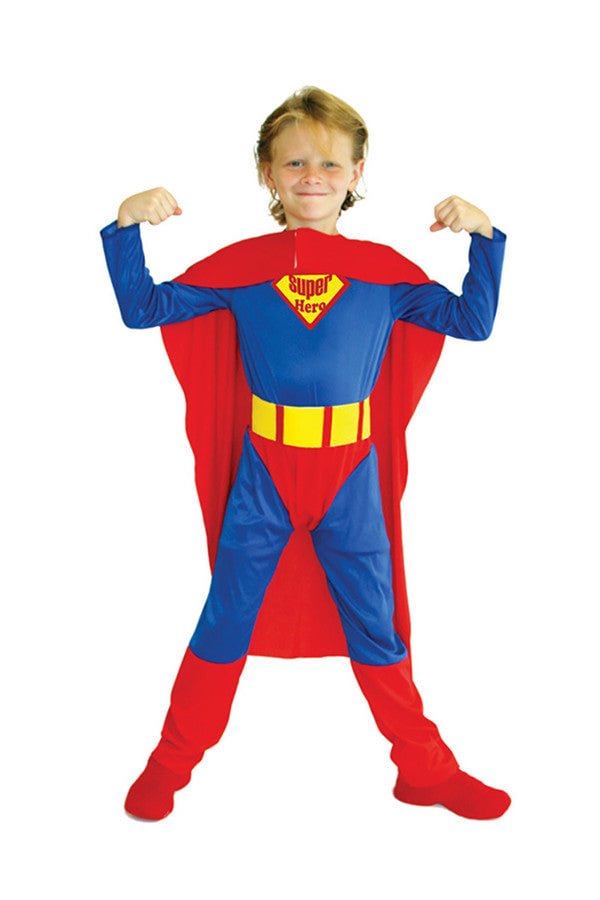 Halloween Cosplay Superhero Superman Kids Costume For Boys Red-elleschic