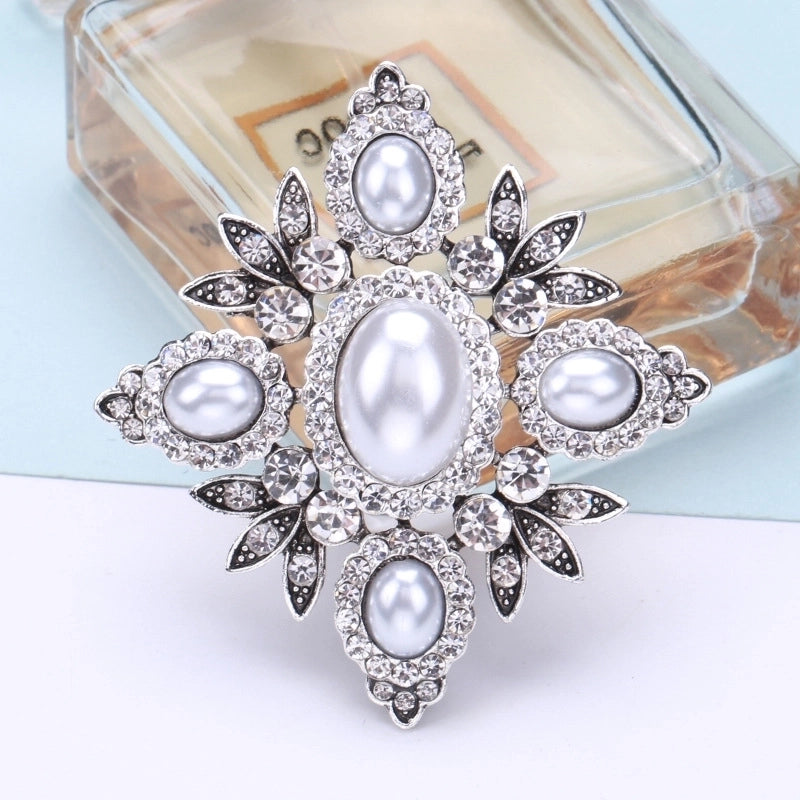 Pin Pearl Alloy Inlay Rhinestones Women’s Brooches