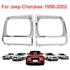 1 Pair Headlight Frame 5EM72SW1 Headlamp Bezel Cover for Jeep Cherokee 1998-2002