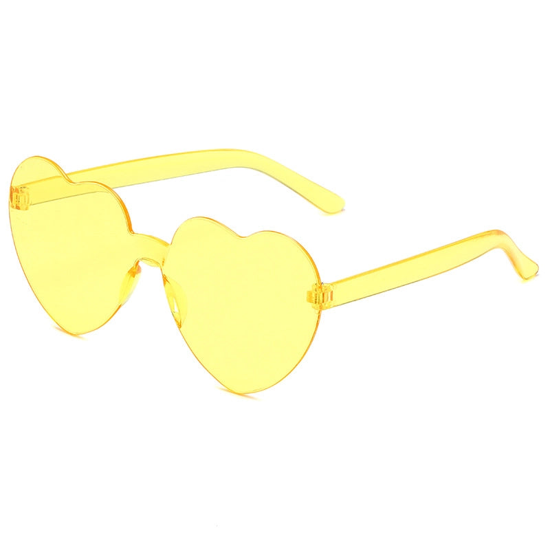 Transparent Jelly Color Love Sunglasses Men’s And Women’s Peach Heart Sunglasses Heart-shaped Conjoined Love Sunglasses