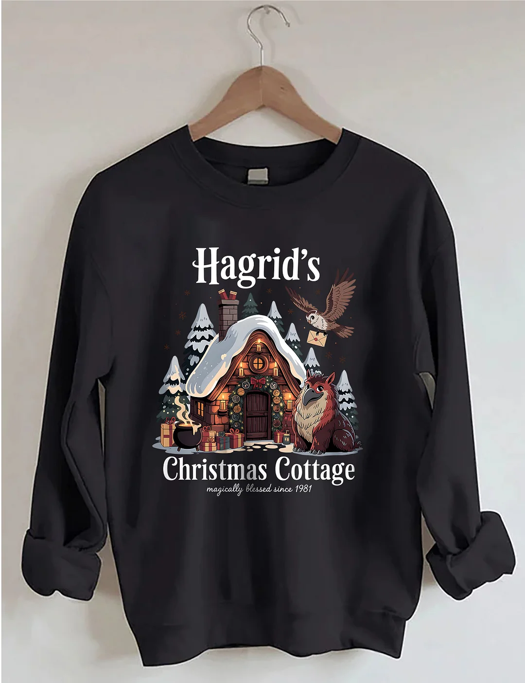 Hagrid's Christmas Cottage Tree Farm Sweatshirt