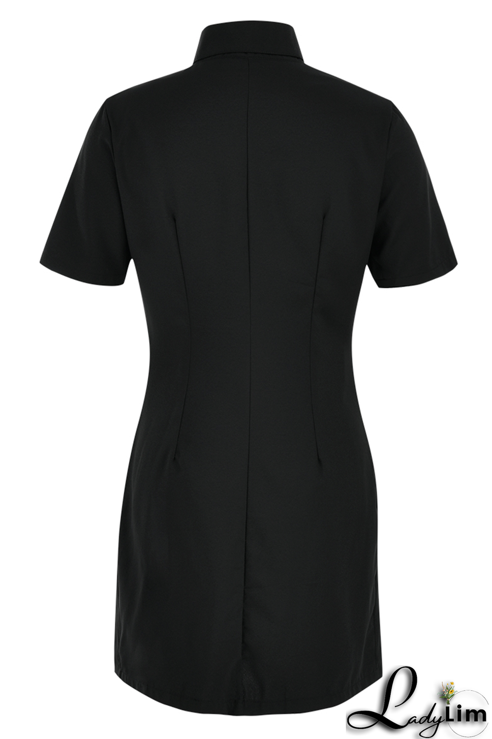 White Casual Solid Split Joint Turndown Collar Shirt Dress Dresses