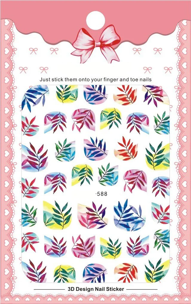 Churchf New 3D Self-Adhesive Bohemia Lovly Red Lips Image Nails Stickers for Nails Sticker Decorations Manicure Z0452-Nail Inspo