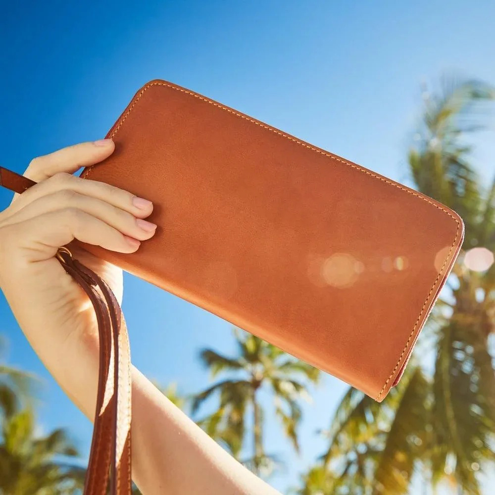 florentine large zip around wristlet