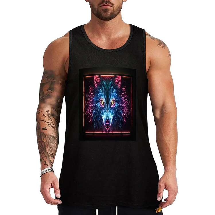 Tank Top NEON WOLF  customized, personalized, gift