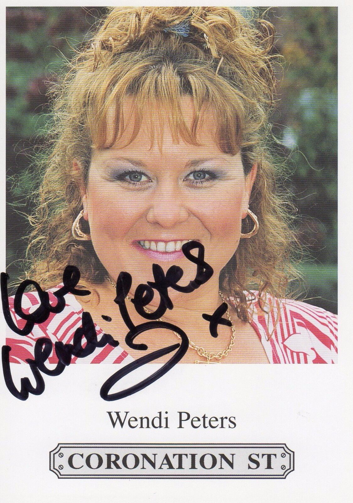 WENDI PETERS AUTOGRAPH CORONATION ST SOAPS