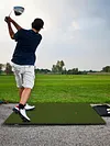 [US Local Warehouse] 5x5ft Thickening Golf Mat 35mm Artificial Hitting Training Mat Gifts for Men Dad