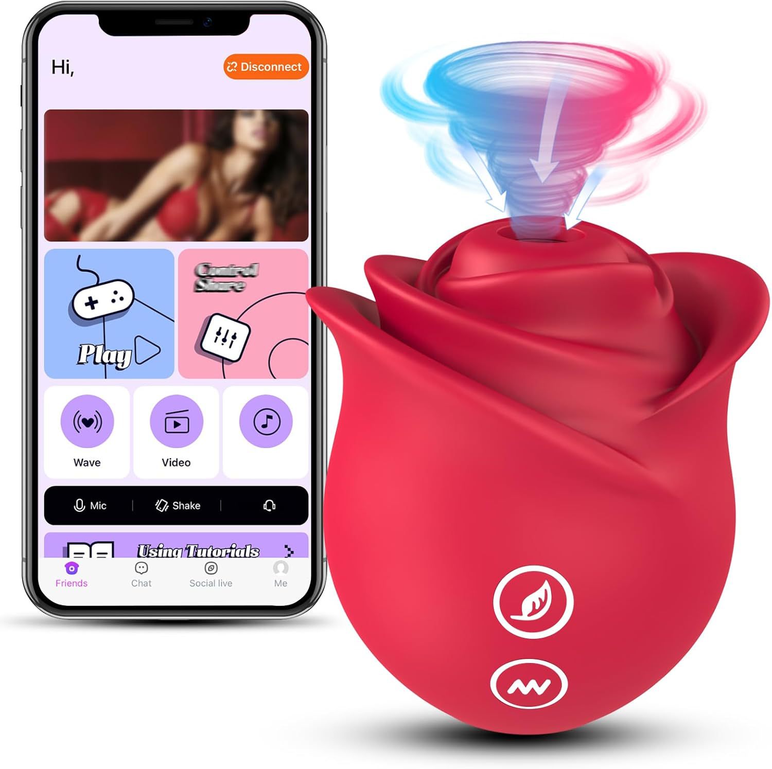 Sucking Vibrator Rose Sex Toys With 10 Suctions For Clit Nipple Stimulation - Rose Toy