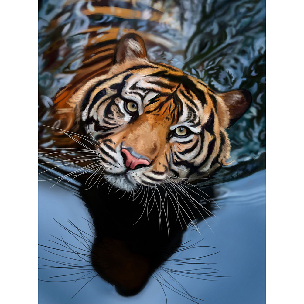 

30*40CM - Round Drill Diamond Painting - Tiger, 501 Original