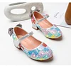 Kid Girls Dance Shoes Sequins Crystal Heels Shoes