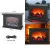 Simulation Fireplace Creative Small Ornaments Home Soft Decoration Crafts Candlestick Simulation Decoration LED Charcoal Flame Wind Lamp