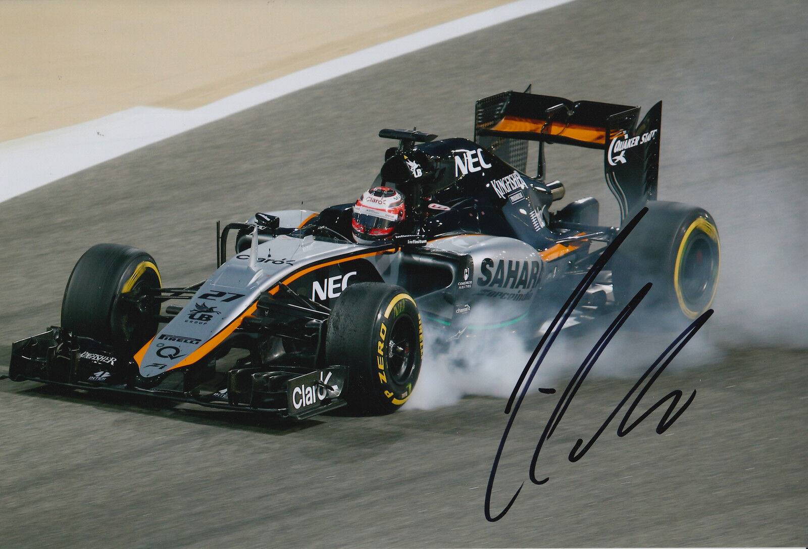 Nico Hulkenberg Hand Signed 12x8 Photo Poster painting 2015 Sahara Force India F1 12.