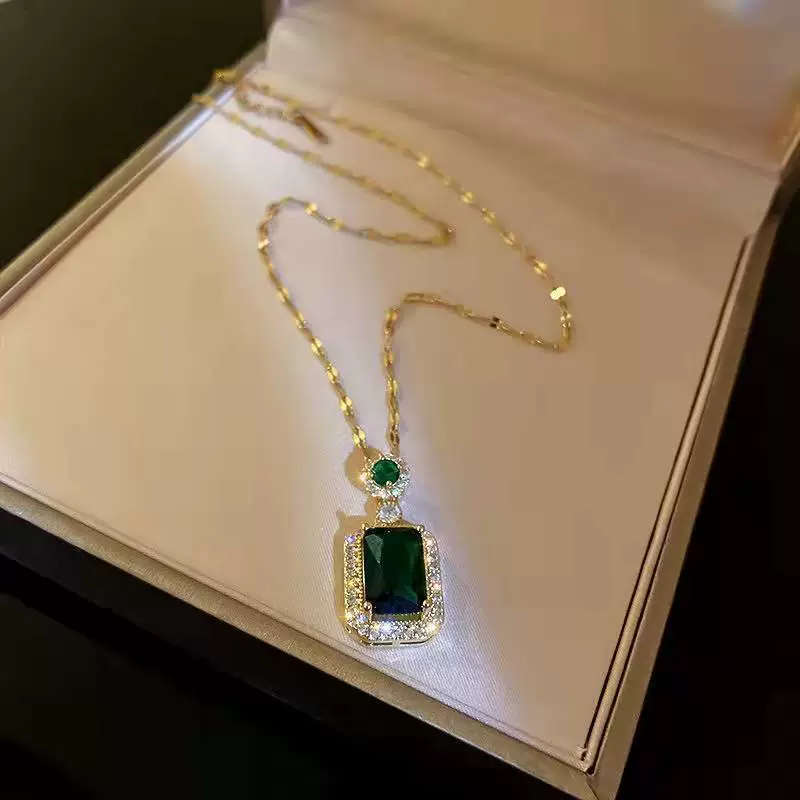 Emerald Gold Plated Necklace