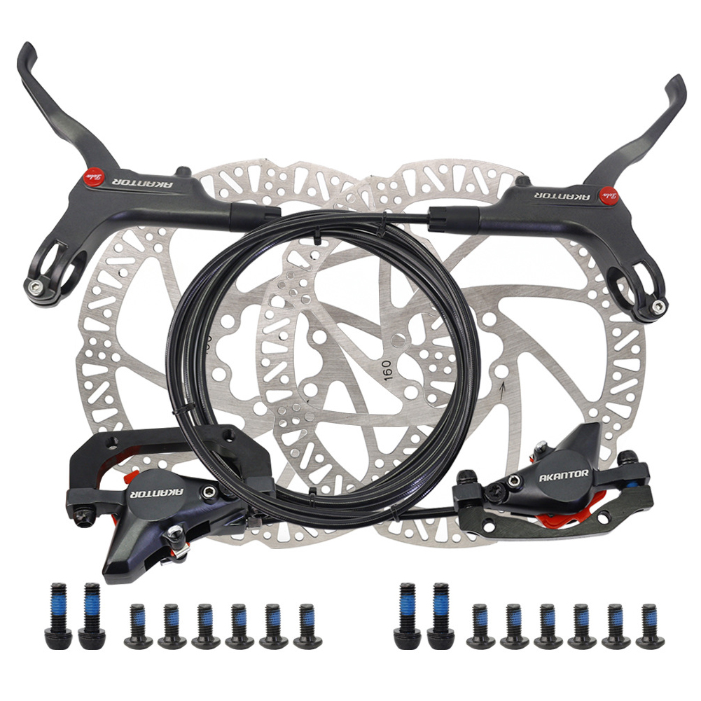 

MTB Bike Disc Brake Set Ultra-Light Road Bicycle Hydraulic Brake Handle, Front and rear oil brake + disc, 501 Original